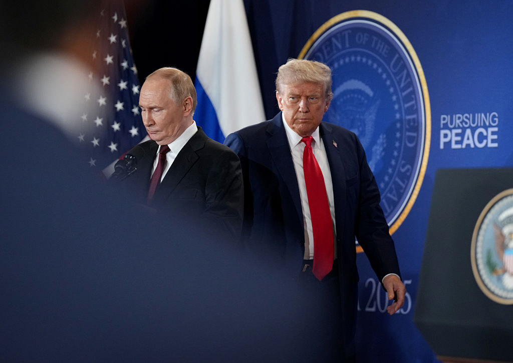 U.S. President Trump And Russian  President Putin Meet On War In Ukraine At U.S. Air Base In Alaska