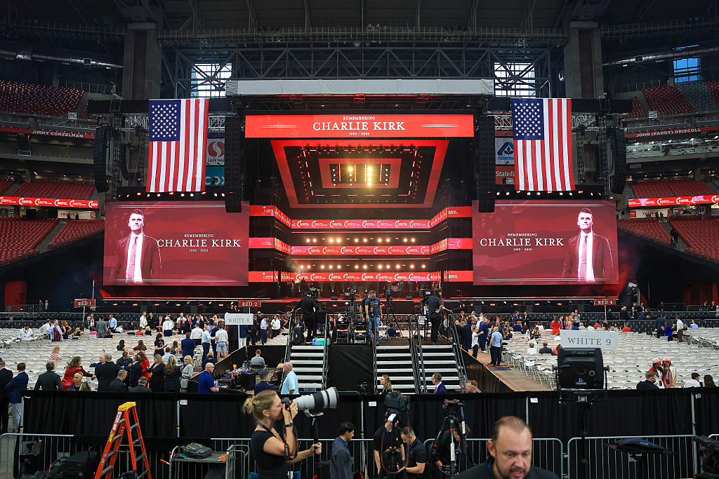 Memorial Service Held For Slain Conservative Activist Charlie Kirk At State Farm Stadium