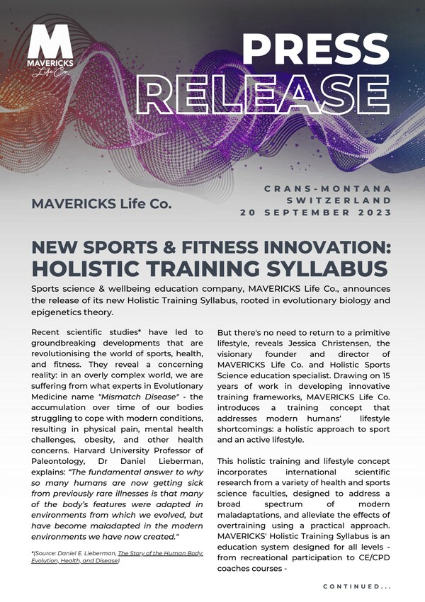 運動與健身產業創新 | MAVERICKS Life Co.的整全訓練大綱