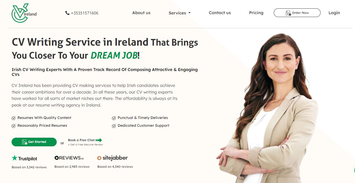 cv ireland website snapshot