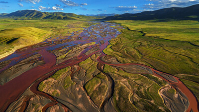 Der Chumar-Fluss, Quelle des nördlichen Jangtsekiang, der sich im Nationalpark Sanjiangyuan befindet