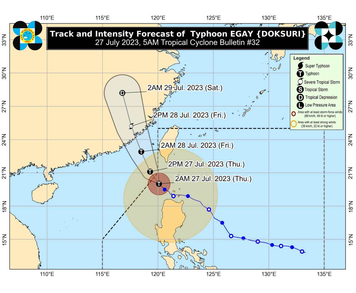 'Bagyong Egay' PAGASA weather update July 27, 2023 track