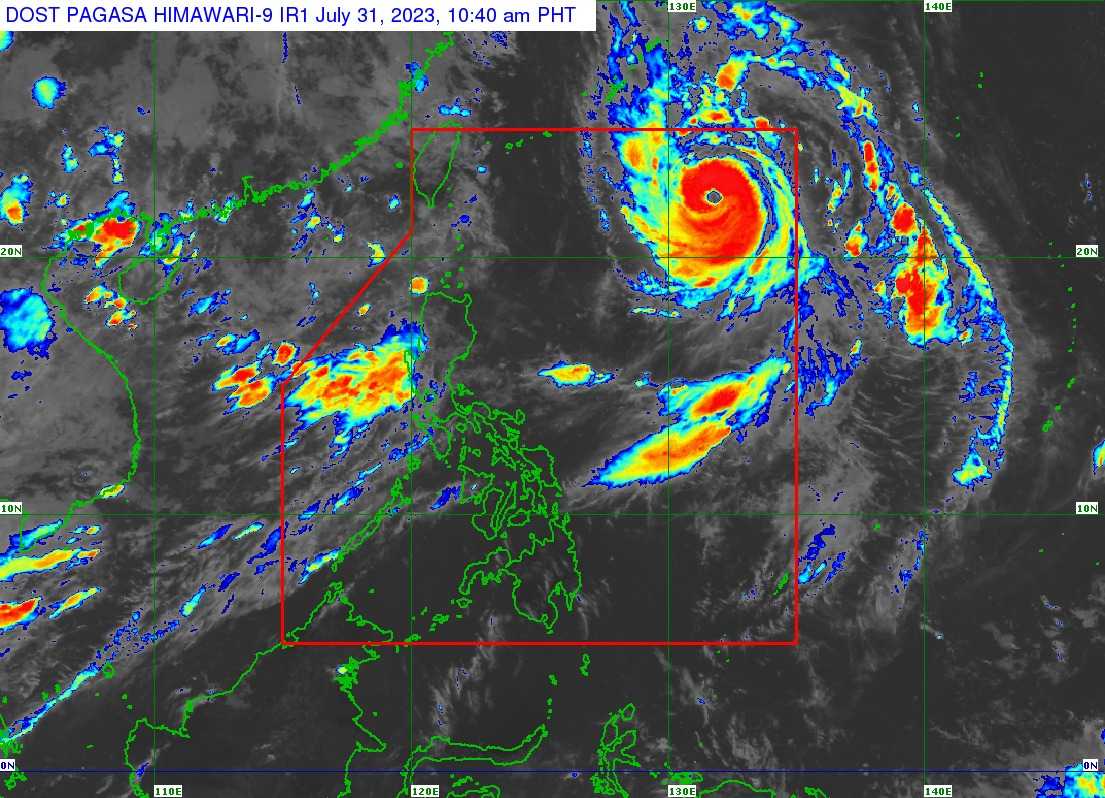 Satellite image of 'Bagyong Falcon' as of 10:40 am, July 31, 2023