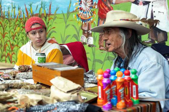 RESERVATION DOGS -- “Friday” -- Season 3, Episode 4 (Airs Wednesday, August 16th) — Pictured: (l-r) Paulina Alexis as Willie Jack, Richard Ray Whitman as Old Man Fixico. CR: Shane Brown/FX.