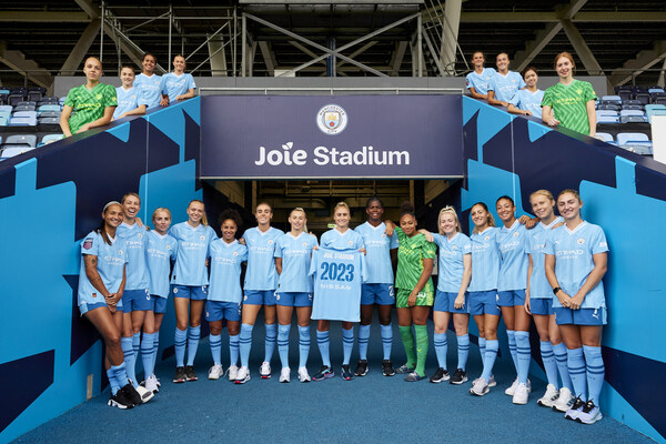 Manchester City squad at the newly renamed Joie Stadium - the only purpose-built stadium in the Women’s Super League and the first to have a naming partner