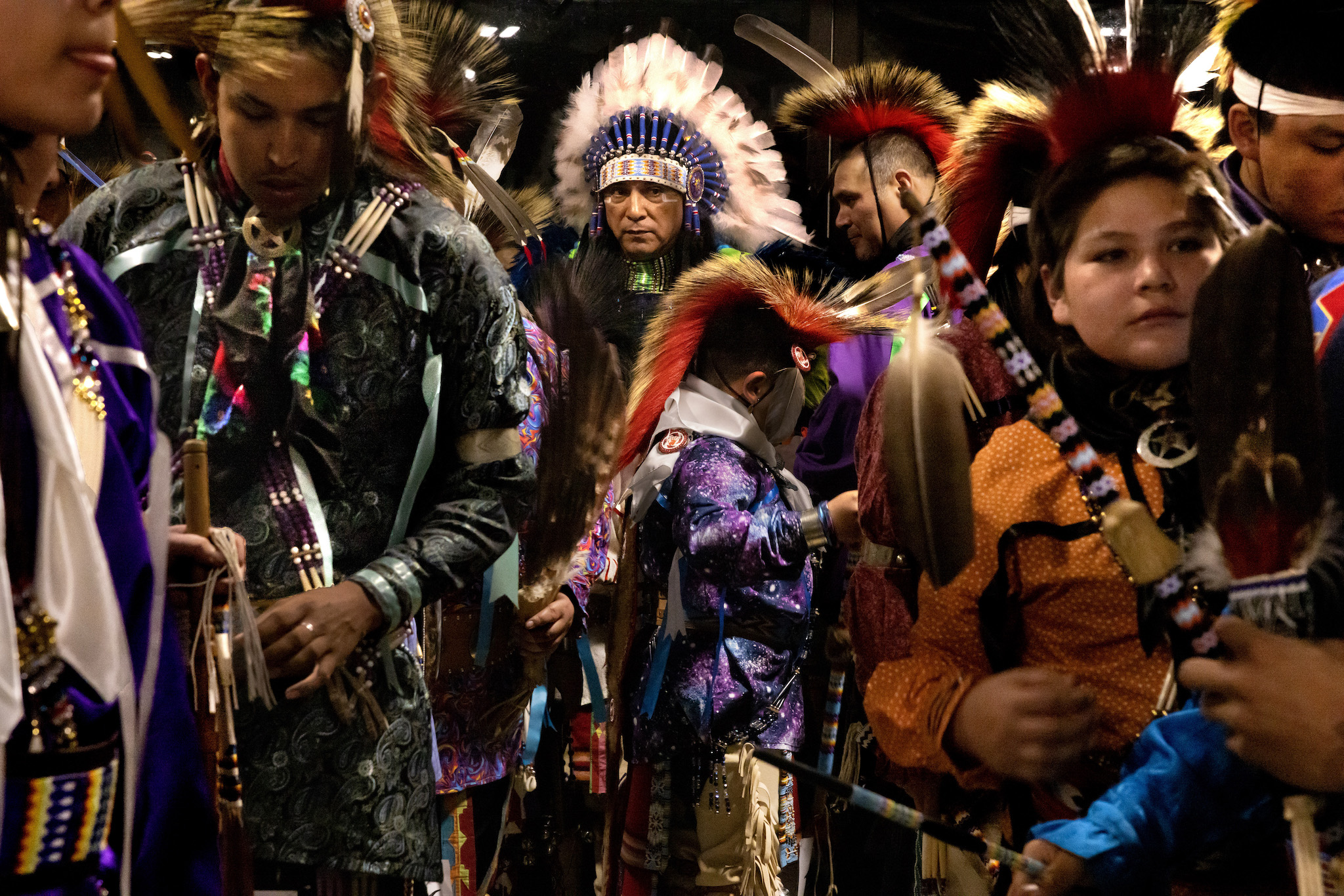 Members of the Osage Nation take part in a commemoration ceremony on the anniversary of the recognition of the Osage Nation which took place on 11 March 2006.