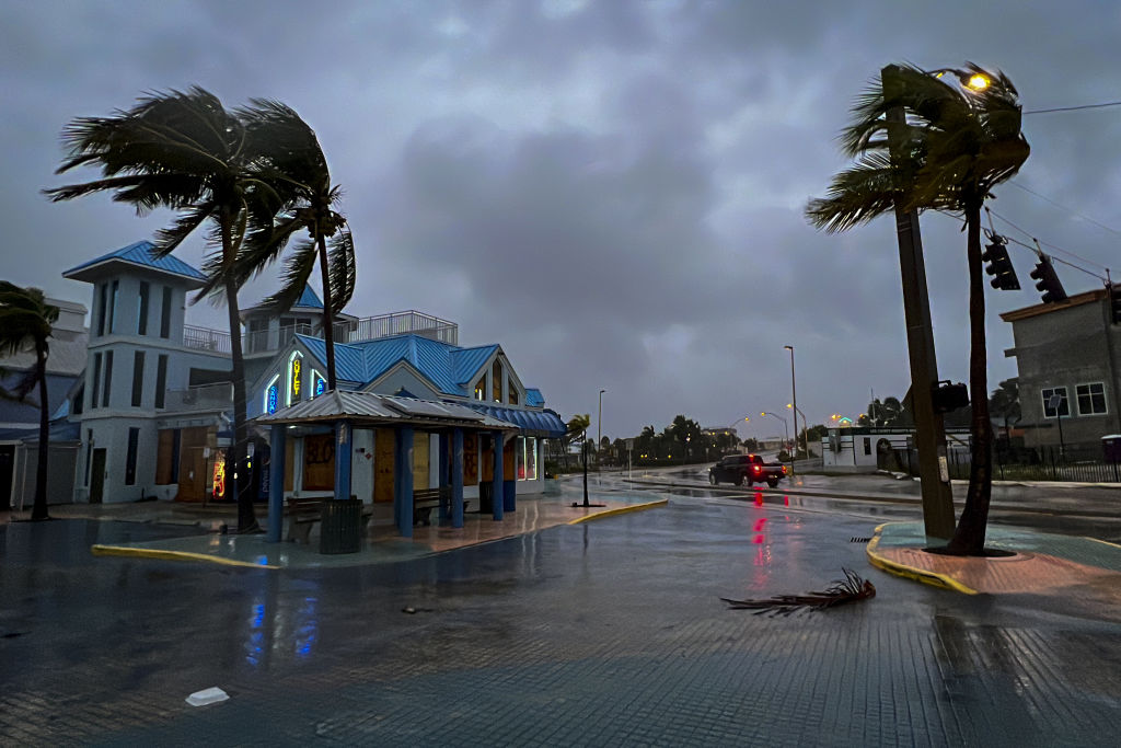 Fort Myers Beach ahead of Hurricane Ian on Sept. 28, 2022. Hurricane Ian rapidly gained strength, with winds reaching 155 miles an hour, as it barreled toward the coast of Florida.