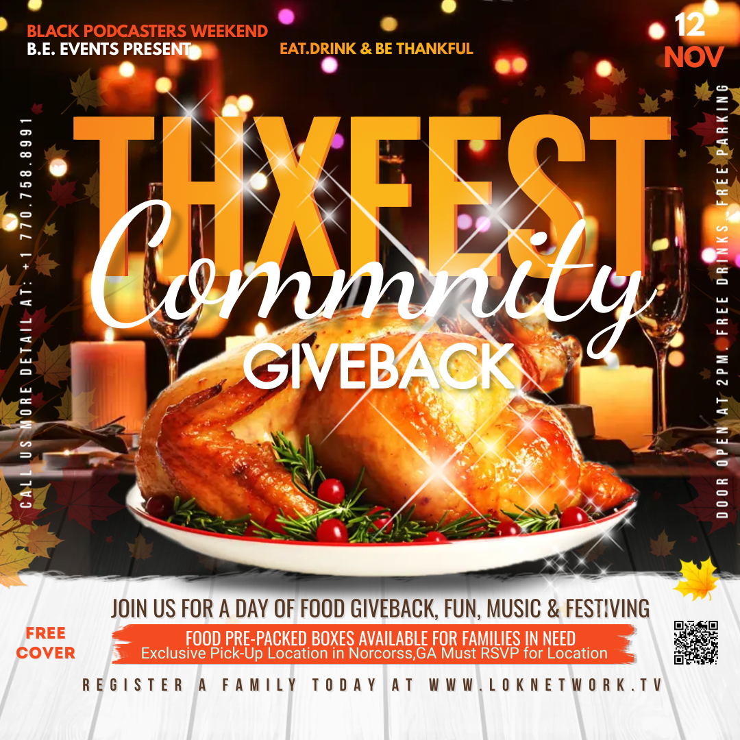 THXFEST Flyer The Black Podcasters Weekend Community Giveback