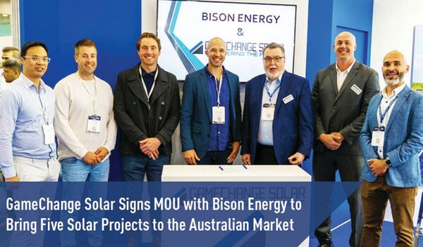 Nasa kaliwa papunta sa kanan: Patrick Lau (Bison Energy), Mark Daly (Bison Energy), Dane Archer (Bison Energy), Brendan Murphy (Bison Energy), Derick Botha (GameChange Solar), Mark Legge(GameChange Solar), Andres Hincapie (GameChange Solar)