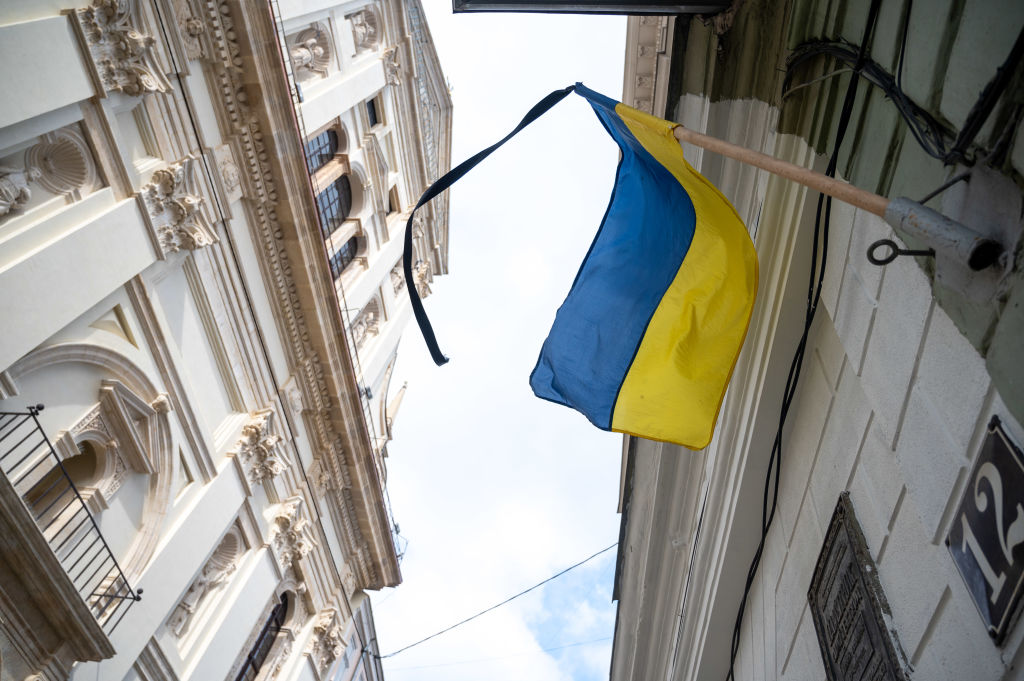 Ukraine Flag In Lviv