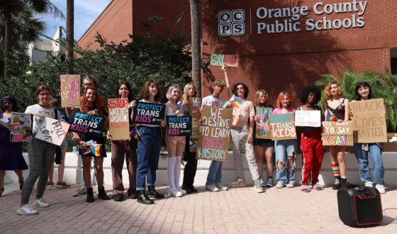 Students hold a rally