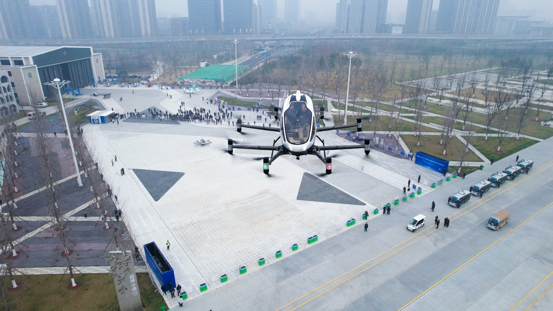 EH216-S flight demonstration events in Guangzhou and Hefei