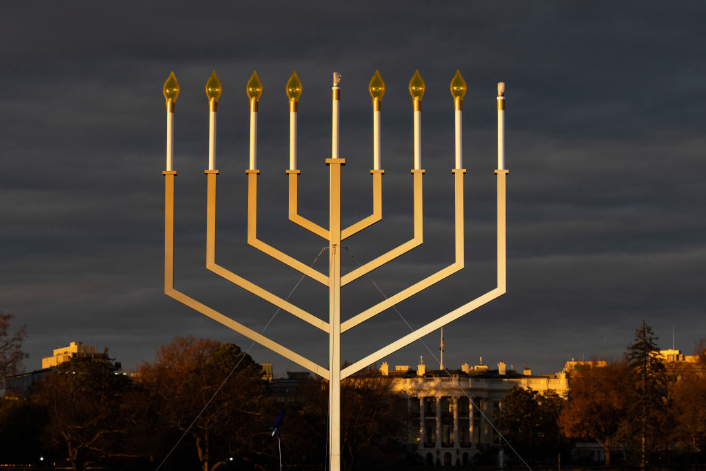 Menorahs Are Lit On The First Day Of Hanukkah