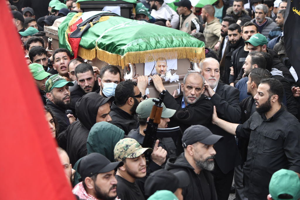 Funeral of Hamas deputy chief Saleh al-Arouri