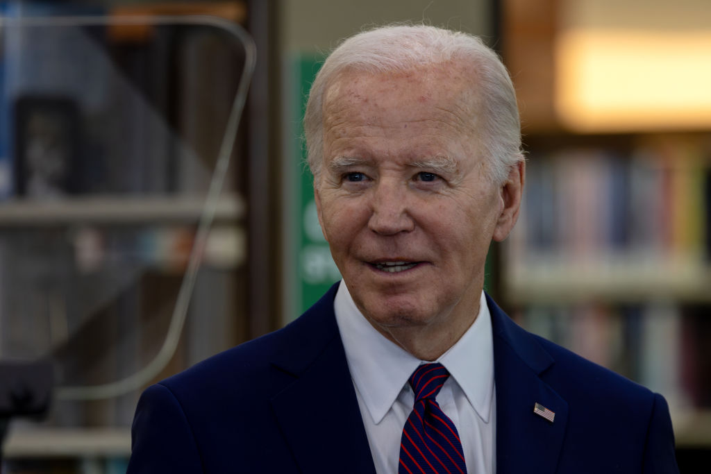 President Joe Biden at meeting with community at Culver City Julian Dixon Library in Culver City, Calif.