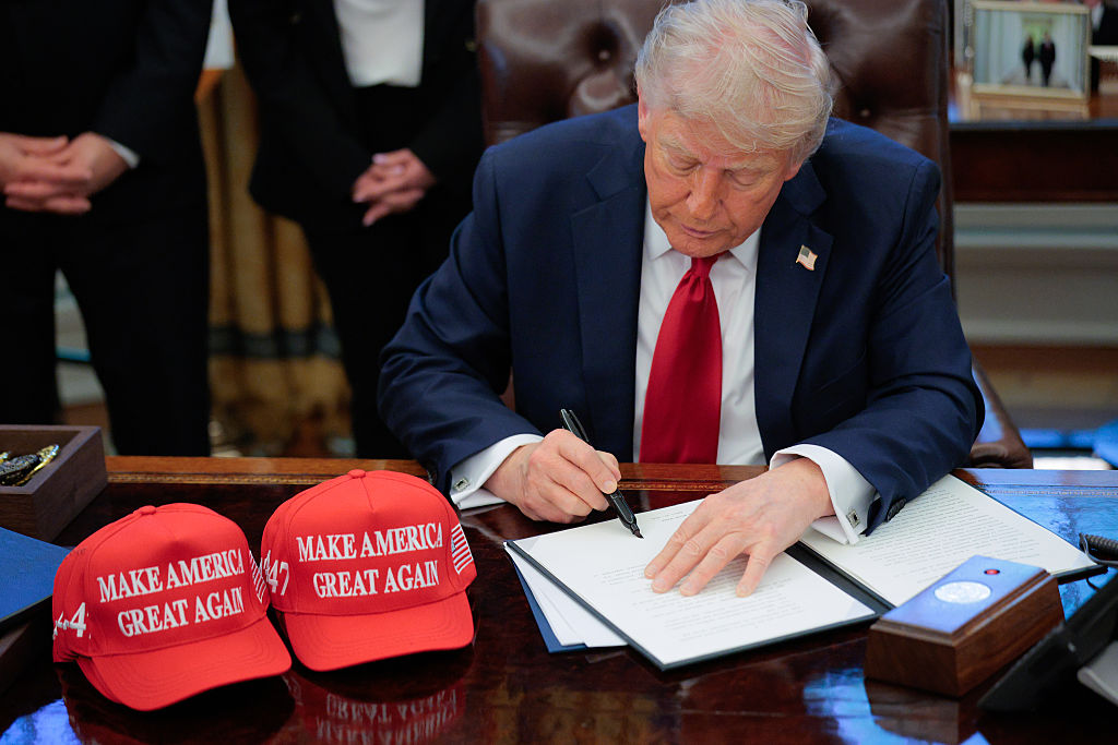 President Trump Signs Executive Orders In The Oval Office
