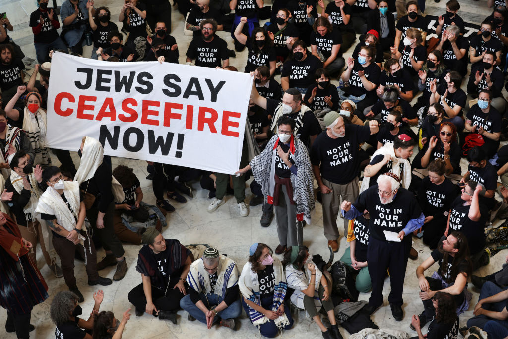 Protesters Hold A Rally Outside The U.S. Capitol Building Calling For A Ceasefire In Mideast War