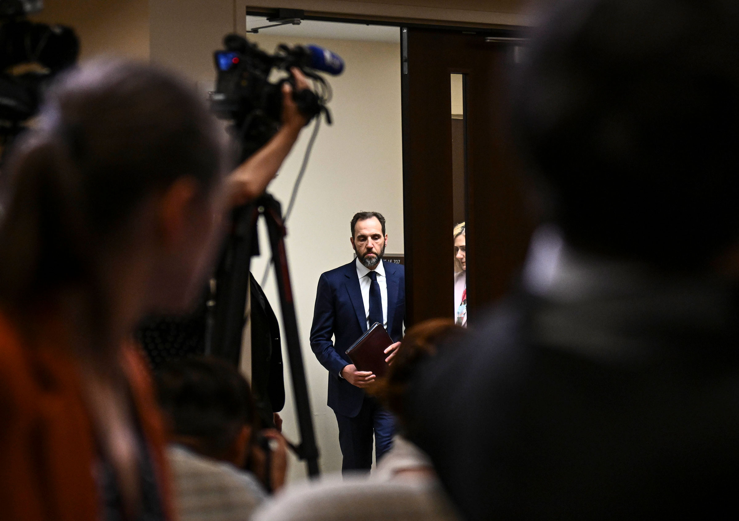 Manhattan District Attorney Alvin Bragg speaks during a press conference following the arraignment of former U.S. President Donald Trump in New York City