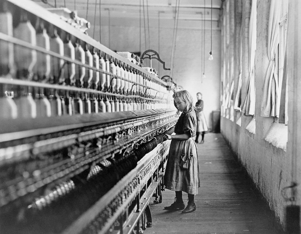 Girl Working at a Cotton Mill