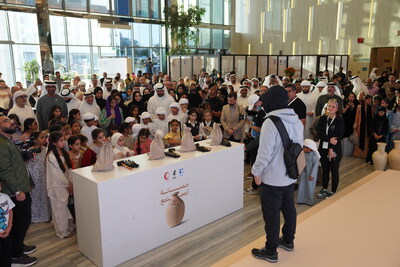 Community Clay Donation Boxes for Gaza Orphans Broken Open at the Abu Dhabi Energy Center in the Presence of 'Ghaith'; His First ever Public Appearance Community Clay Donation Boxes for Gaza Orphans Broken Open at the Abu Dhabi Energy Center in the Presence of 'Ghaith'; His First ever Public Appearance