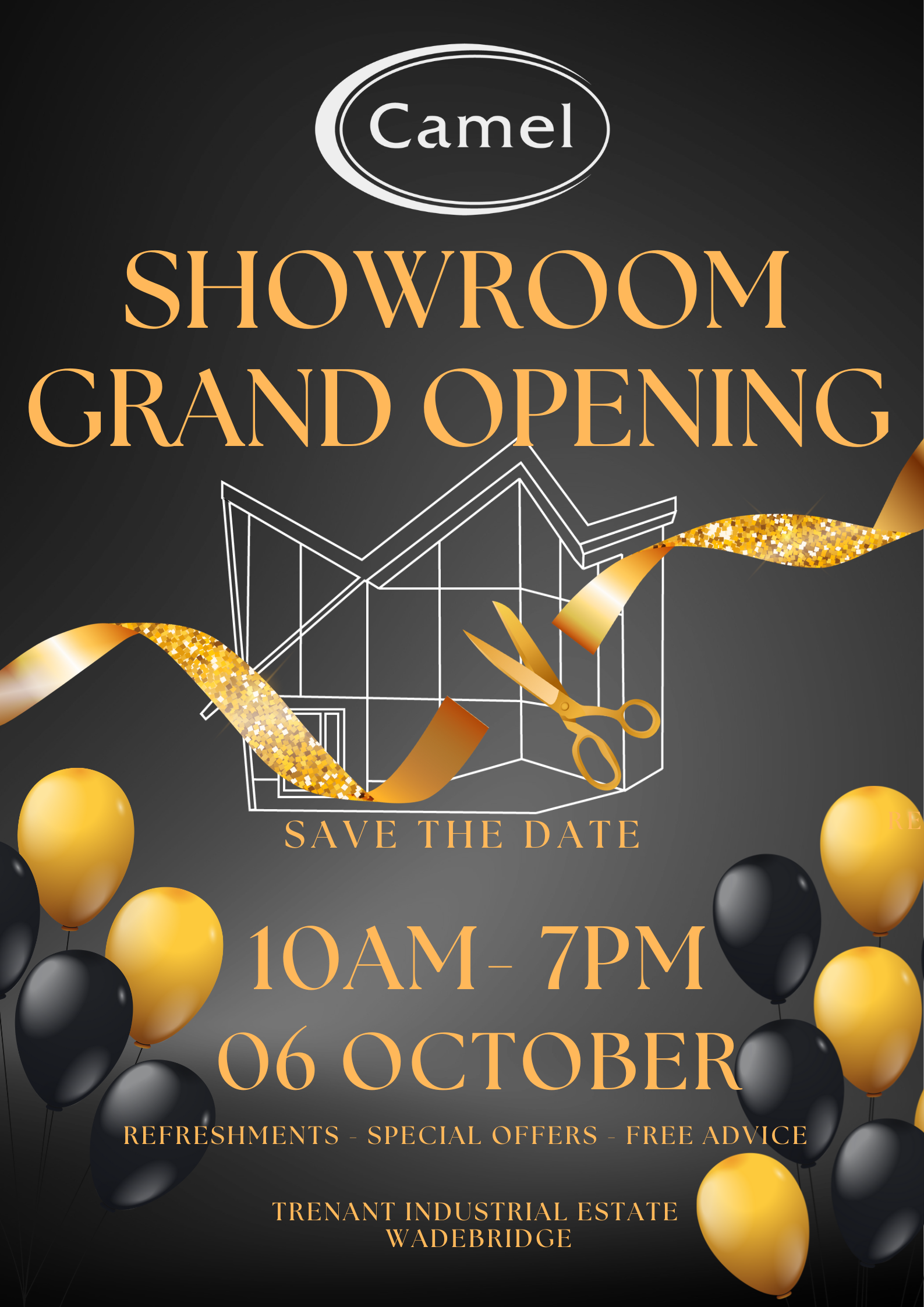 Black And Gold Elegant Grand Opening Poster 2