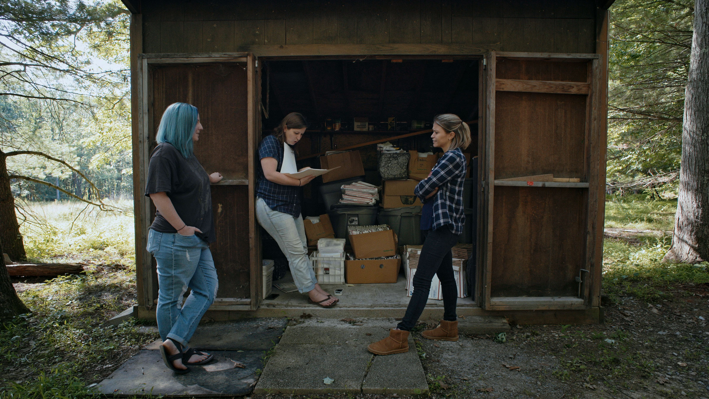 (L to R) Katie, Katherine Kubler, and Molly in The Program: Cons, Cults and Kidnapping.