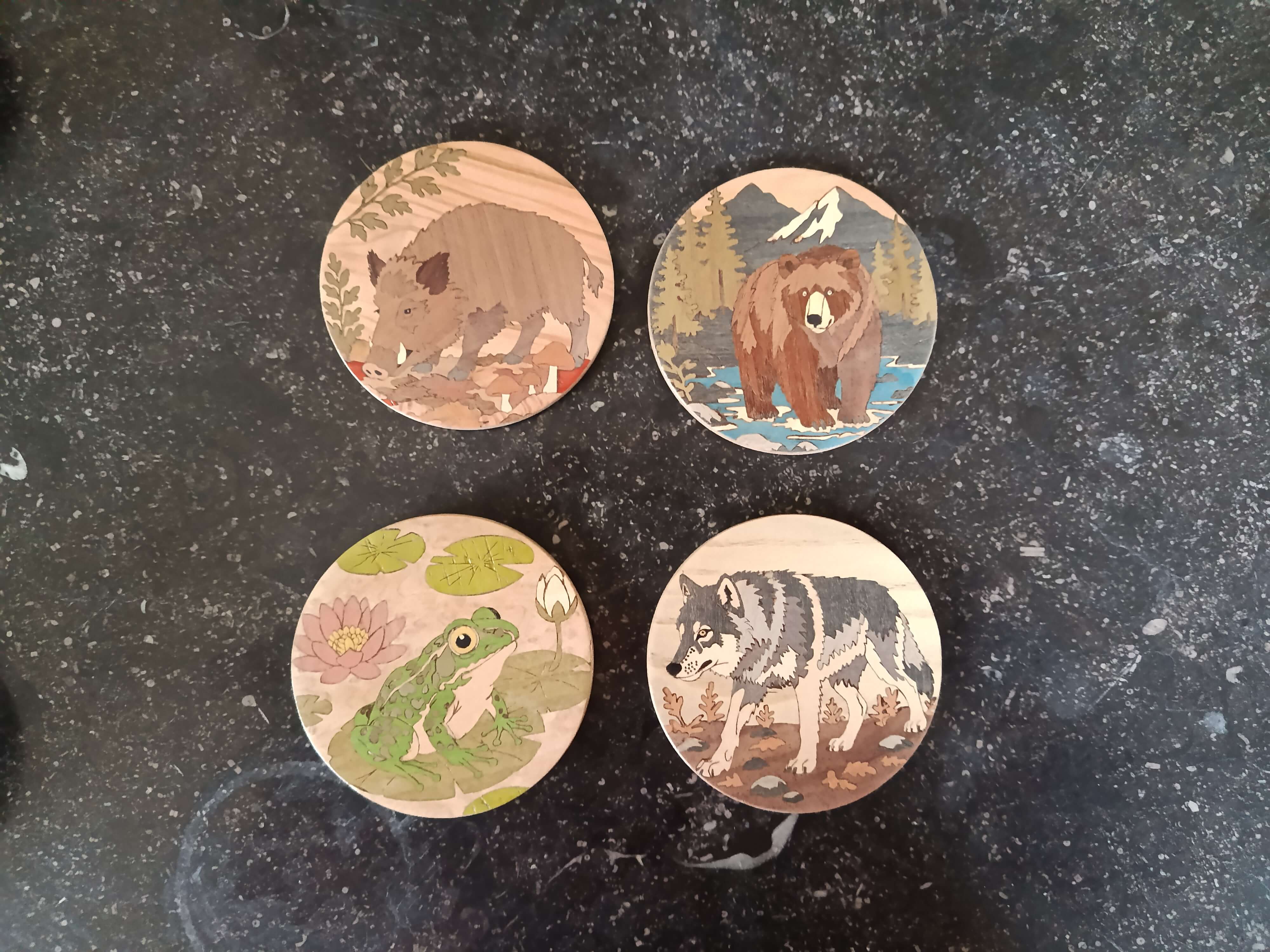 Dessous de verre animaux d'exeption