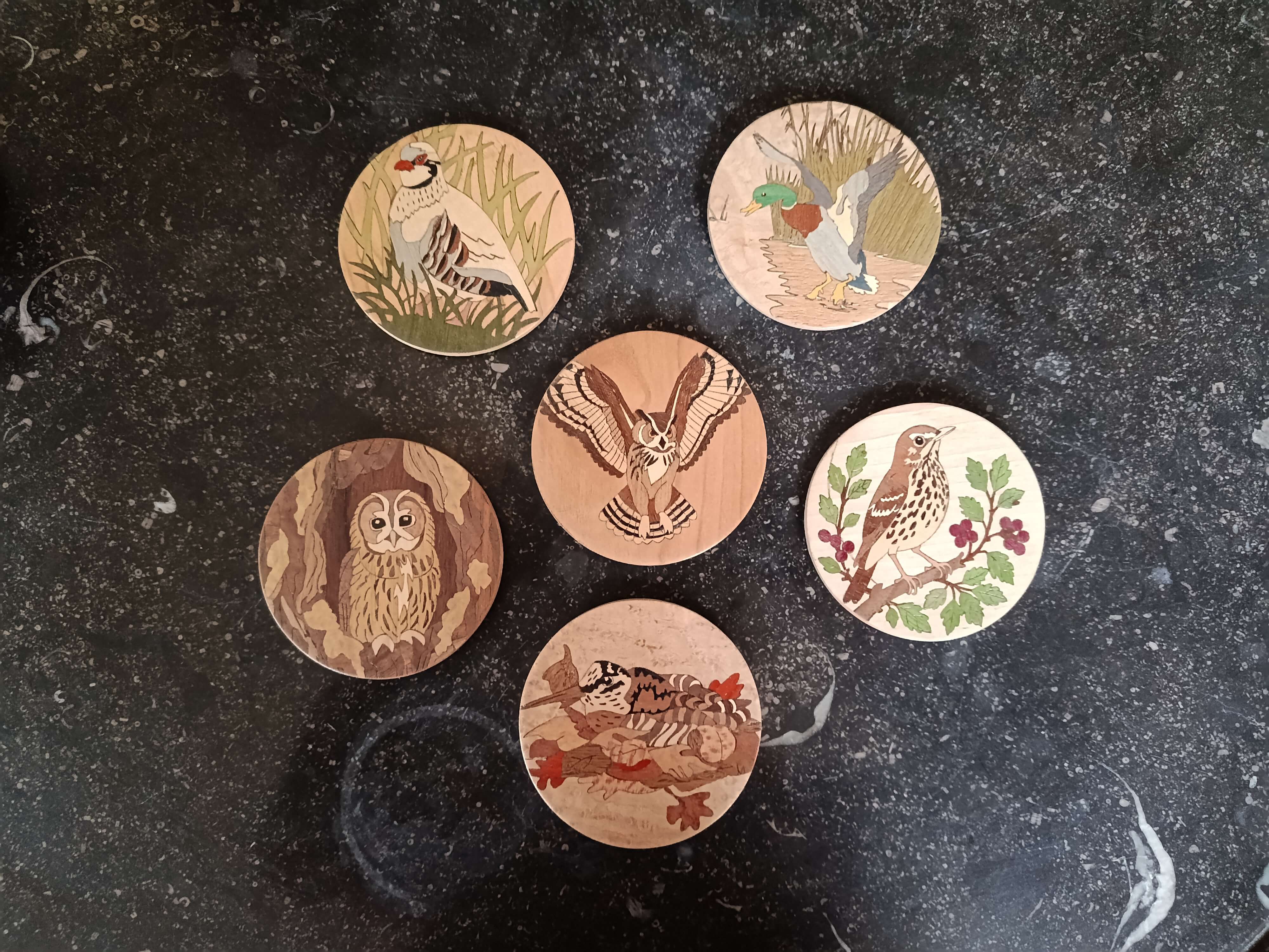 Dessous de verre oiseaux d'exeption