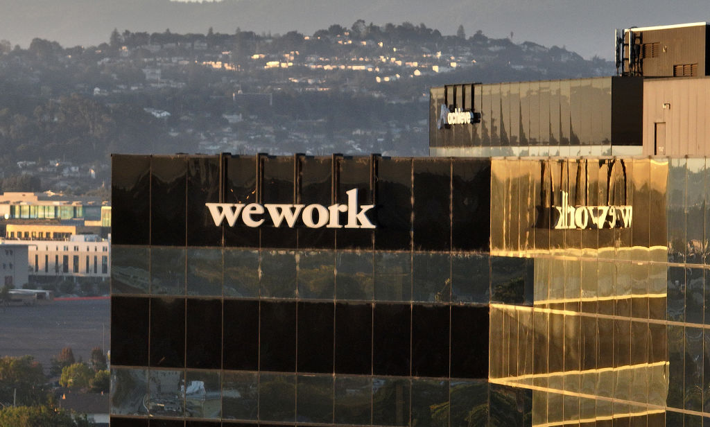 สํานักงาน WeWork ในเมือง San Mateo รัฐแคลิฟอร์เนีย เมื่อวันที่ 1 พฤศจิกายน 2023
