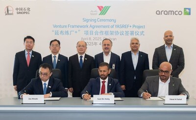 Sinopec and Aramco Sign Venture Framework Agreement to Expand Yanbu Refinery. Sinopec and Aramco Sign Venture Framework Agreement to Expand Yanbu Refinery.