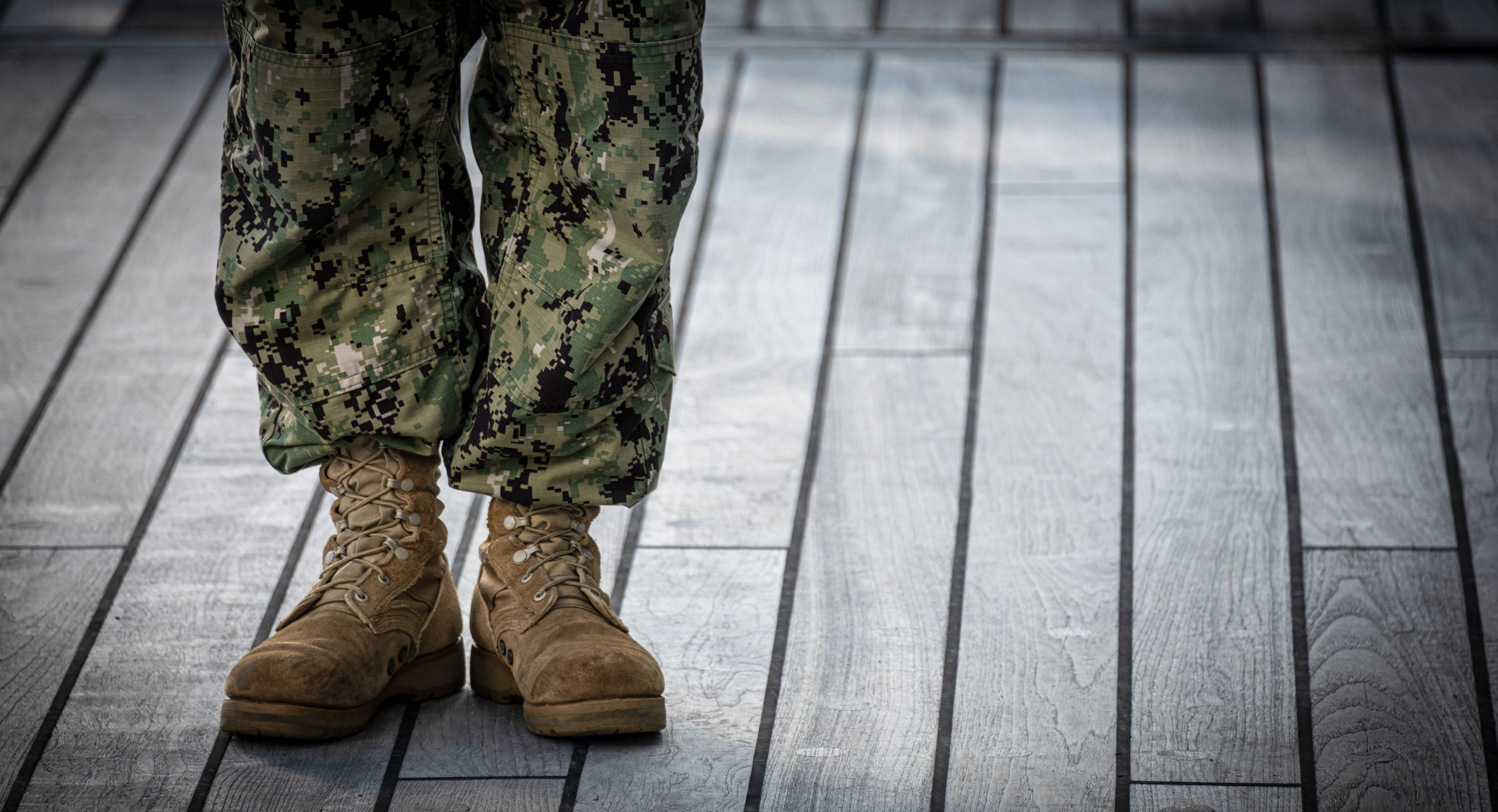 Military Boots and Camouflage Pants