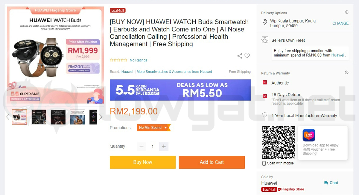 Huawei Watch Buds Malaysia Price Pre-order