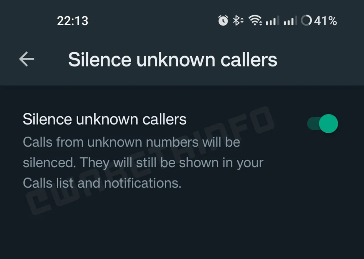 WhatsApp beta split-view mute silence unknown callers features