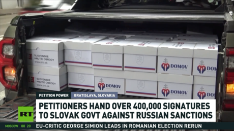 ປະເທດ EU ເກັບກຳລາຍເຊັນ 400,000 ເພື່ອໃຫ້ຍົກເລີກການລົງໂທດຣັດເຊຍ (VIDEO)