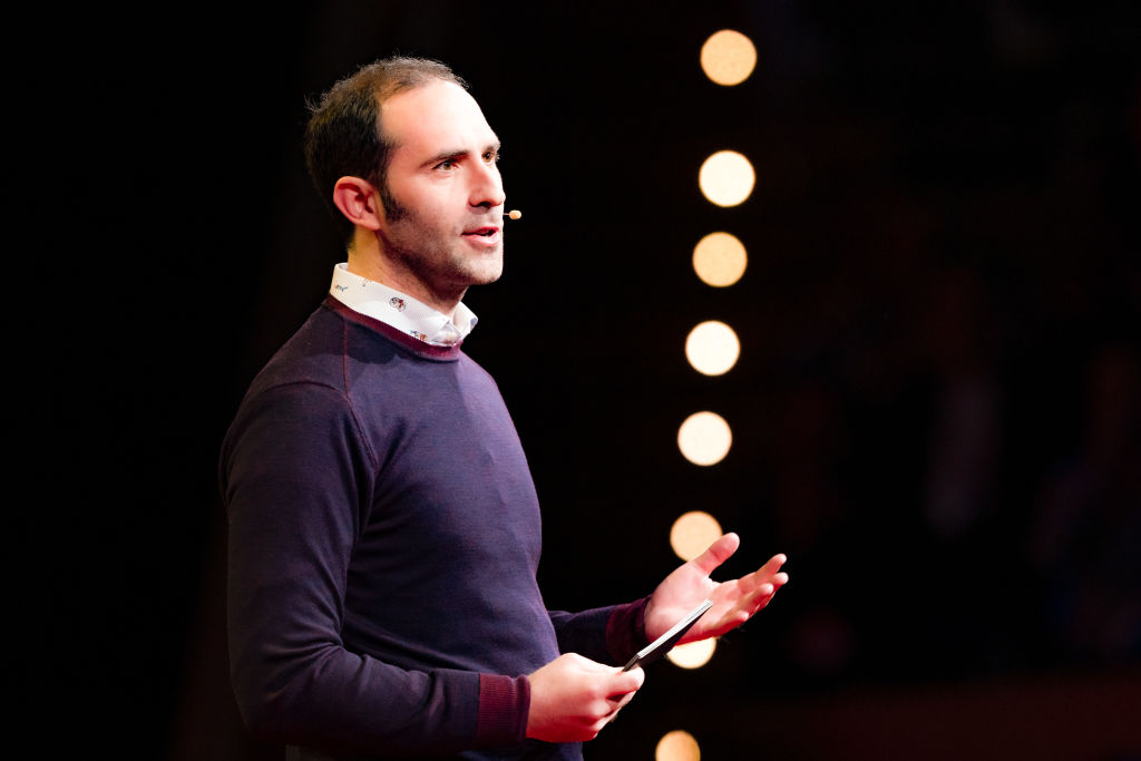 Cofounder of Twitch Emmett Shear speaks in the David Rockwell designed TED Theater at TED2019 - Bigger Than Us on April 18, 2019 in V
