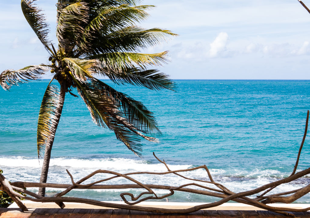 Strand Szene bei Treasure Cove, Jamaika