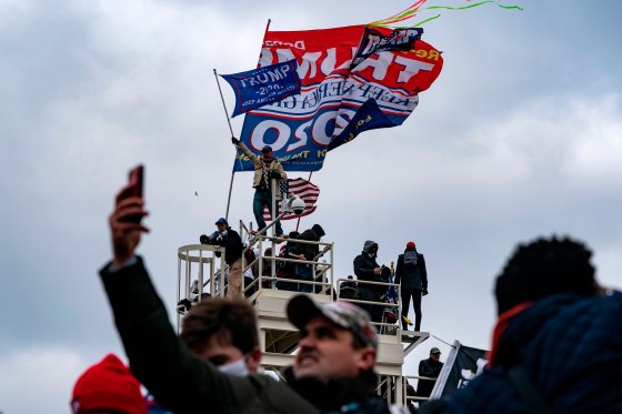 Supporters of US President Donald Trump protest outside the U.S. Capitol on Jan. 6, 2021.