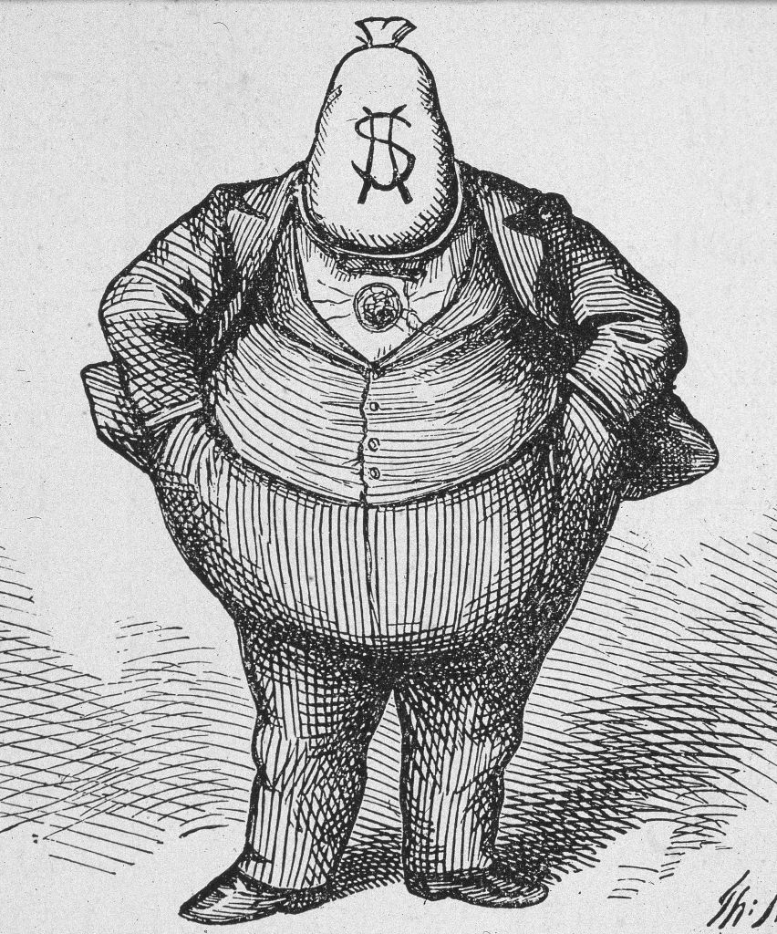 Boss Tweed With Money Bag Head