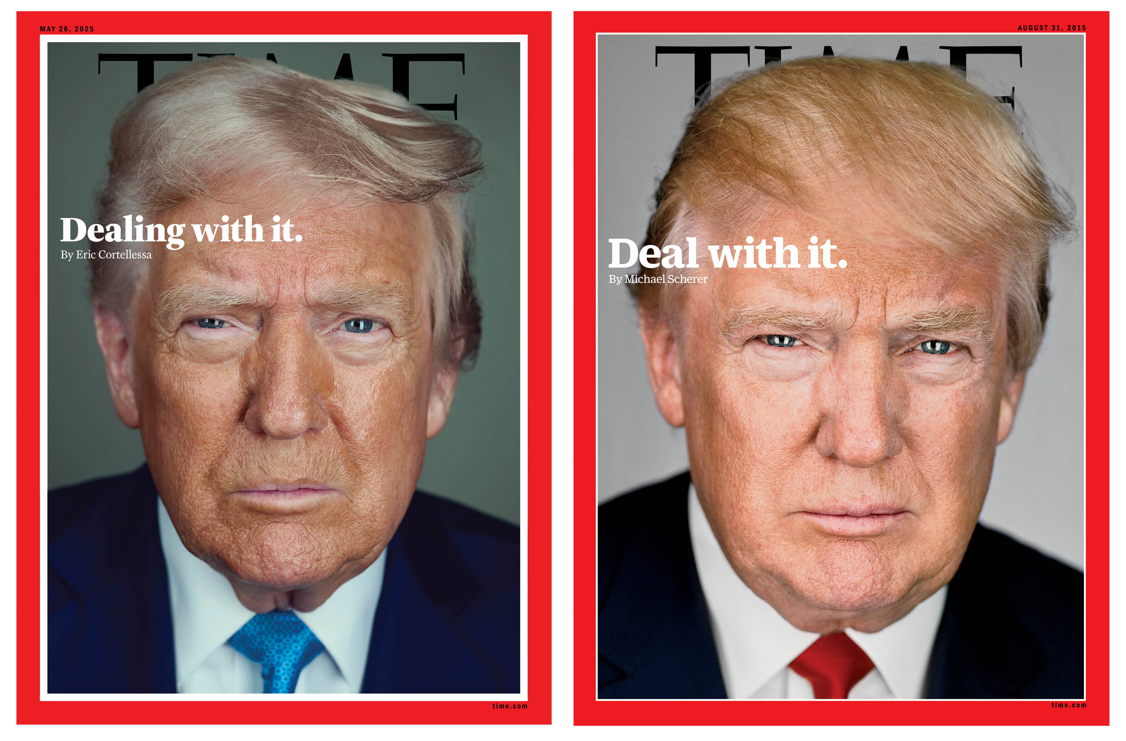 Donald Trump covers May 26, 2005 and Aug. 31, 2015