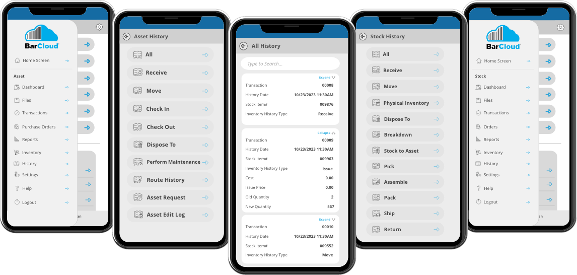 Inventory Management Asset Tracking Mobile App New View History Feature