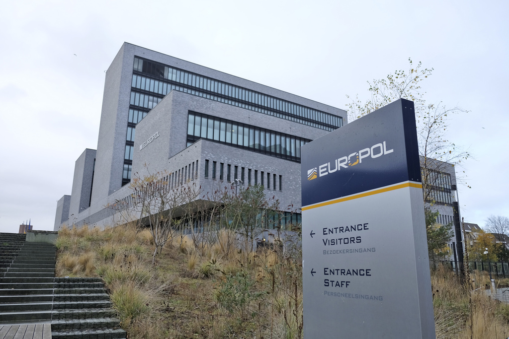 The exterior view of the European police agency Europol headquarters in The Hague, Netherlands.