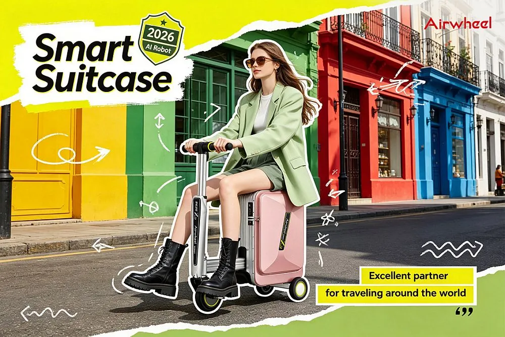 Airwheel at Canton Fair 2026: Discover AI-Powered Luxury Rideable Electric 20inch Cabin Boarding Travel Smart Carry on Hand Suitcase