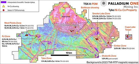 Palladium One Identifies Additional Chonolith / Feeder Dyke Structures, Field Season Initiated on the Tyko Nickel Project, Canada