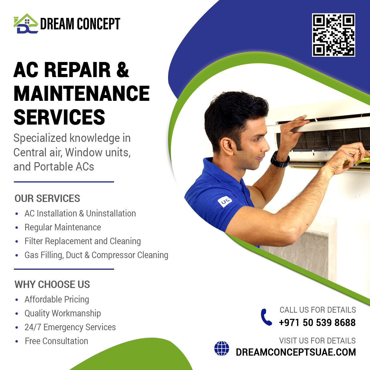 AC Repair and Maintainance Services Dubai Dream concepts UAE