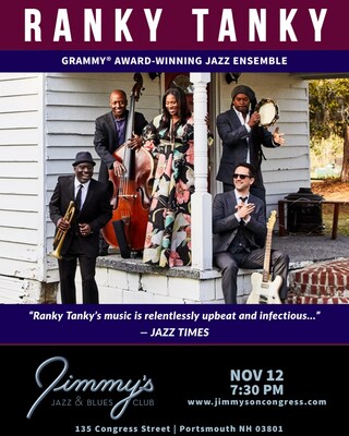 Entertainment 5 Megapixl Demonike 1 Jimmy's Jazz & Blues Club Features GRAMMY® Award-Winning Jazz Ensemble RANKY TANKY on Sunday November 12 at 7:30 P.M.