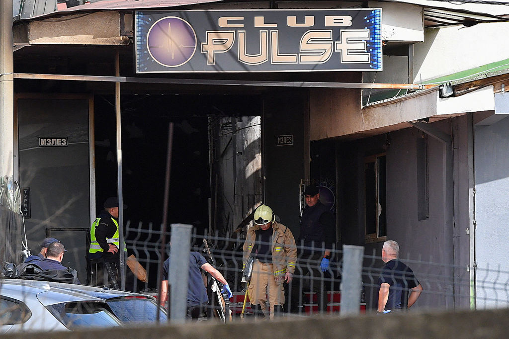 Firefighters and police officers inspect the nightclub where a fire broke out overnight in Kocani, North Macedonia, a town some 100 kilometres east of the capital Skopje, on March 16, 2025.