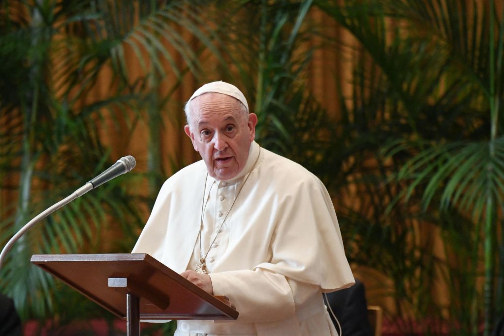 Pope Francis addresses the meeting