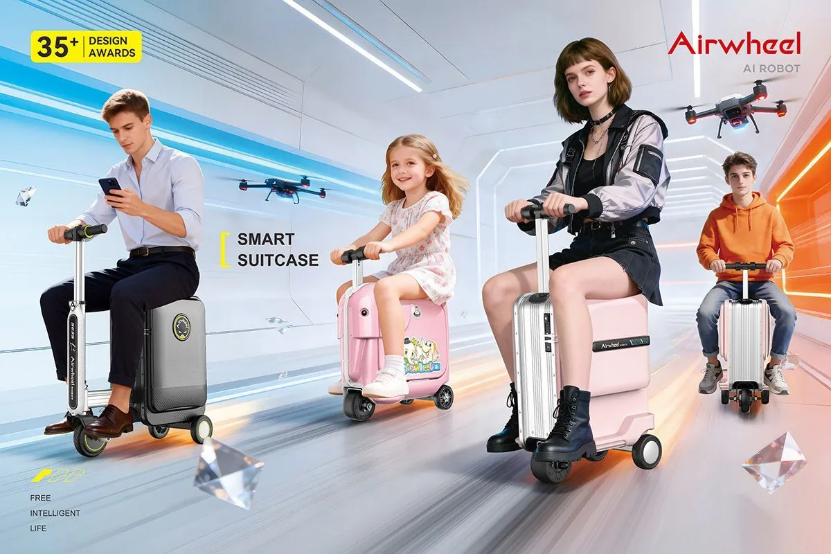 Airwheel Launches AI Suitcase Redefines Smart Travel – Luxury Intelligent Rideable Electric Cabin Suitcase for the Future of Mobility