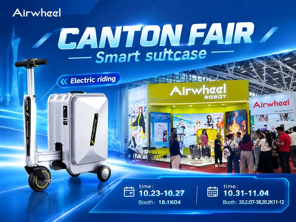 Airwheel at Canton Fair 2026: Discover AI-Powered Luxury Rideable Electric 20inch Cabin Boarding Travel Smart Carry on Hand Suitcase