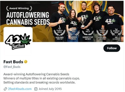 Fast Buds trở thành công ty hạt giống cần sa đầu tiên ra mắt chiến dịch tiếp thị trên Twitter